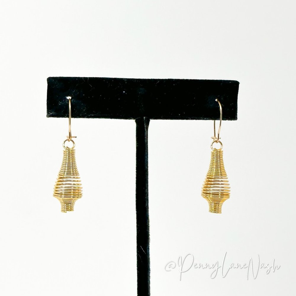 The Clear Hive Earrings in Gold (Pierced)